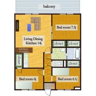 シティコートI【2階】の間取り