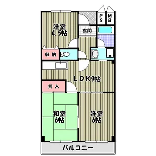 茱萸木壱番館【3階】の間取り
