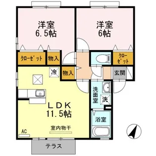 セジュール弐番館【1階】の間取り