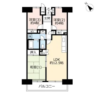 UR多摩ニュータウンシティハイツ南大沢【5階】の間取り