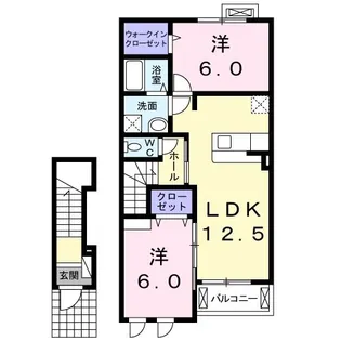 ブルースカイ幸和II【2階】の間取り