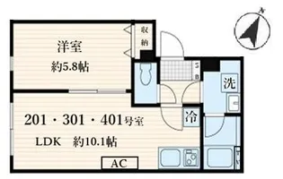 ALATO菊川【4階】の間取り