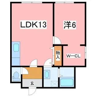 フラワーハイツ【1階】の間取り