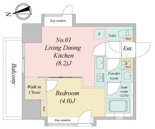 GRANDE SKY一之江【9階】の間取り