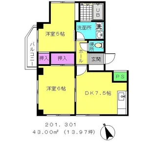 イスタナ上北沢【2階】の間取り