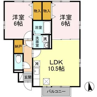 ブランシェコート B【1階】の間取り