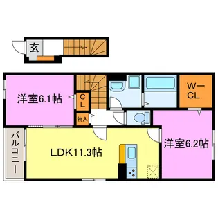 サンリット スクエア I・II【2階】の間取り