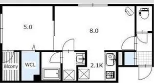 ルーヴェ本郷通9【2階】の間取り