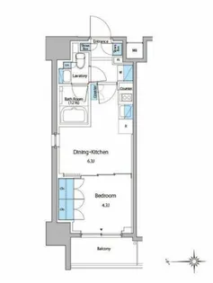 ルフォンプログレ門前仲町マークス【6階】の間取り