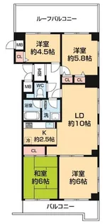 コスモ磯子パークサイド【6階】の間取り