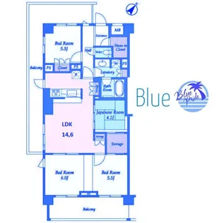 ブローテ大倉山【4階】の間取り