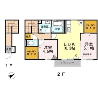 スカイズYUA【2階】の間取り