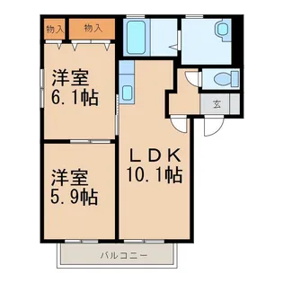 ルーブフルールA【2階】の間取り