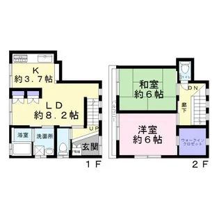 西田コーポ【1階】の間取り