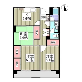 市毛マンション【7階】の間取り
