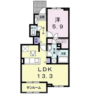 アルページュ ハル【1階】の間取り