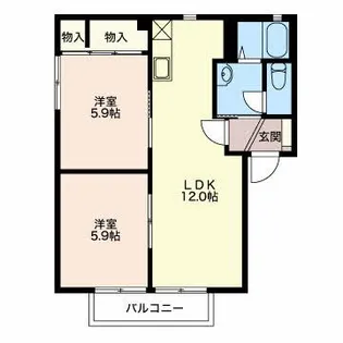 サンライズ A【1階】の間取り