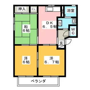グランシード B棟【2階】の間取り