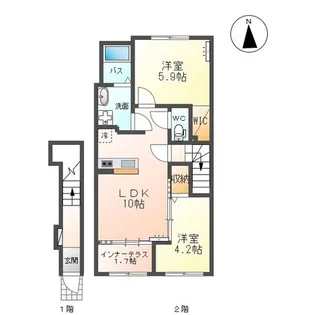 オリジンツクシ【2階】の間取り