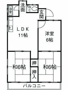 サニーハイツA【3階】の間取り