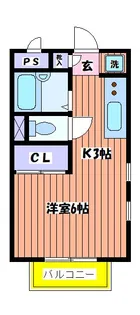 マロンヴィラ国立D棟【2階】の間取り