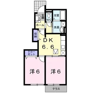 リヴァーリーフII【1階】の間取り