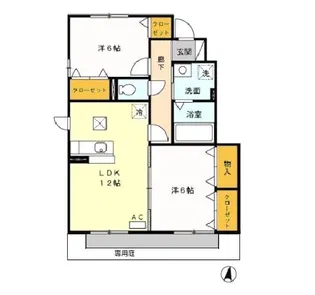 ロイヤルタウン染地台B【1階】の間取り