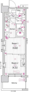 ガーラ・グランディ深川住吉【6階】の間取り