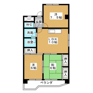 マジェスティーハイツ御成【5階】の間取り