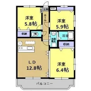 Y&Mアン・シャーリーB棟【3階】の間取り