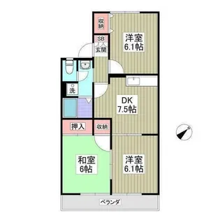 ベルパール八千代【1階】の間取り