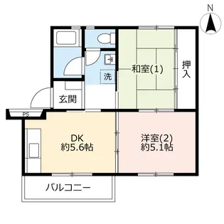UR上和田【2階】の間取り