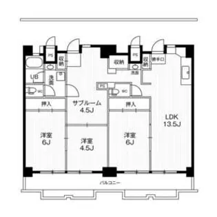 ビレッジハウス一宮タワー1号棟【12階】の間取り