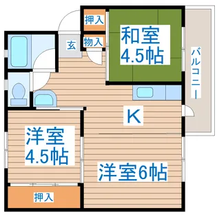 ビレッジハウス鶴ケ谷2丁目20号棟【5階】の間取り