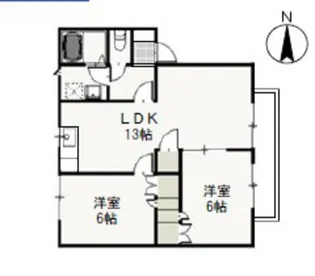 2LDKの間取り画像