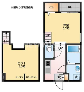 modern palazzo諫早駅北【2階】の間取り