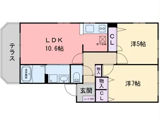 パークサイト笹山 B棟【1階】の間取り