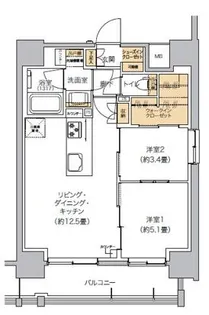 リビオメゾン芝浦【4階】の間取り