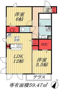 千葉県市川市湊新田2【アパート】の間取り