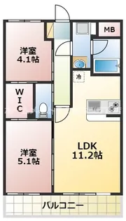 ヒルクレスト水前寺【3階】の間取り