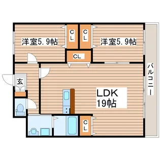 Kanon Sendai【2階】の間取り