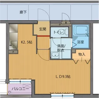 1LDKの間取り画像