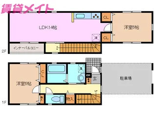 三重県四日市市東富田町【一戸建】の間取り