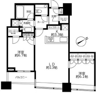 パークコート赤坂ザタワー【19階】の間取り