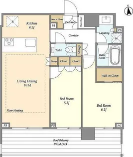 オアーゼ新宿市谷薬王寺【2階】の間取り