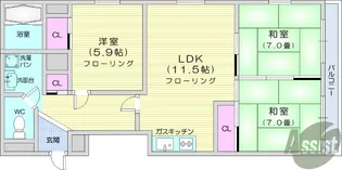 ブライトシティ柏木【11階】の間取り