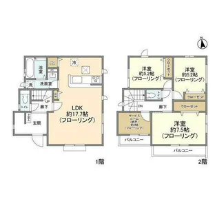 神奈川県平塚市東中原2【一戸建】の間取り