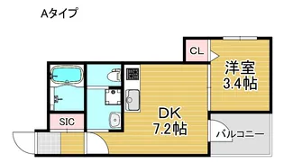 南大阪ミカーサ【1階】の間取り