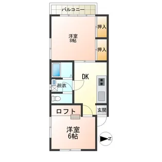 チェリーハイツB【1階】の間取り