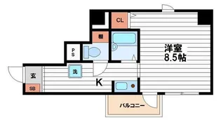 大阪府大阪市中央区大手通2【マンション】の間取り